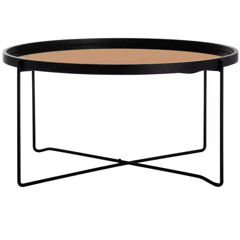 Ruby Tray Top Coffee Table - Rose Gold/Black - Safavieh