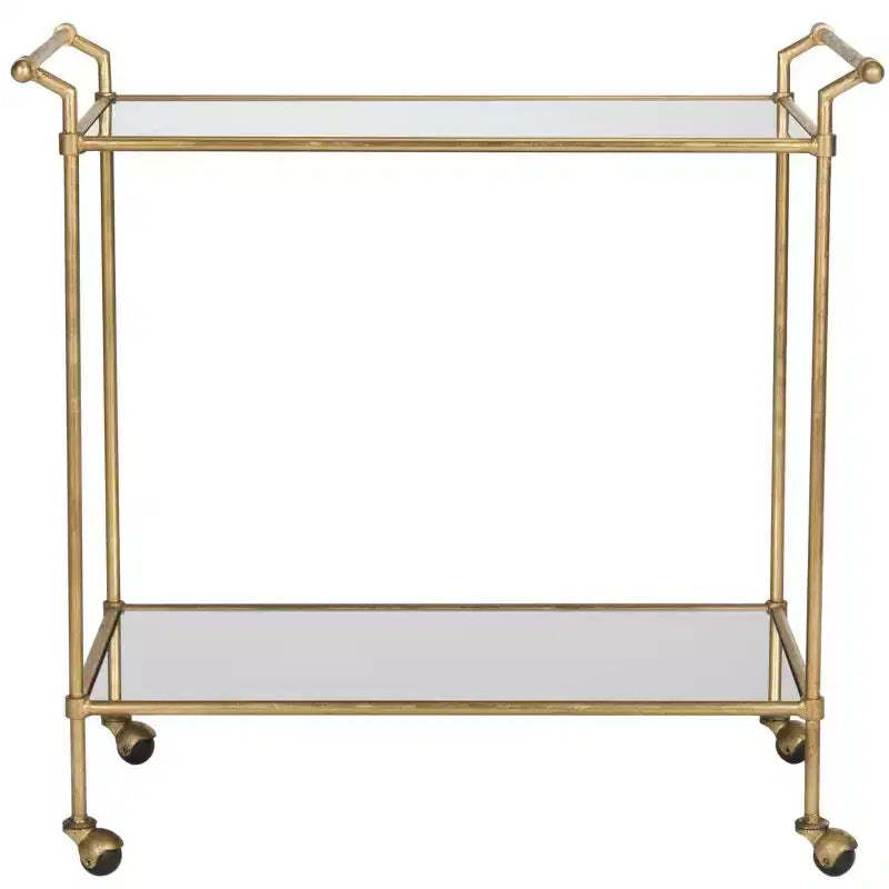Felicity Bar Cart - FOX2558A - Gold/Mirror - Safavieh