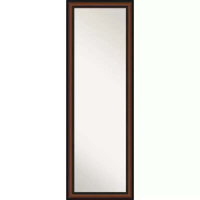 Amanti Art Yale Walnut Non-Beveled On the Door Mirror Full Length Mirror, Wall Mirror 51.5 in x 17.5 in.
