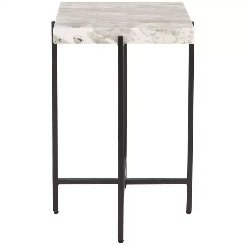 Tenzin Stone Top Accent Table - ACC3707A - Multi Grey/Black - Safavieh