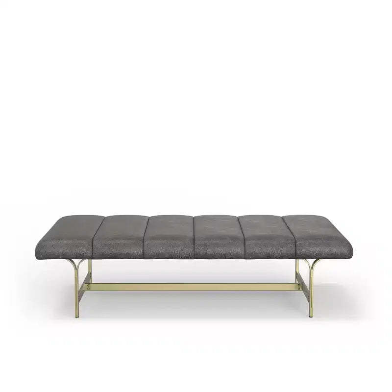 eLuxury Studio A Upholstered Vegan Leather Coffee Table with Metal Base