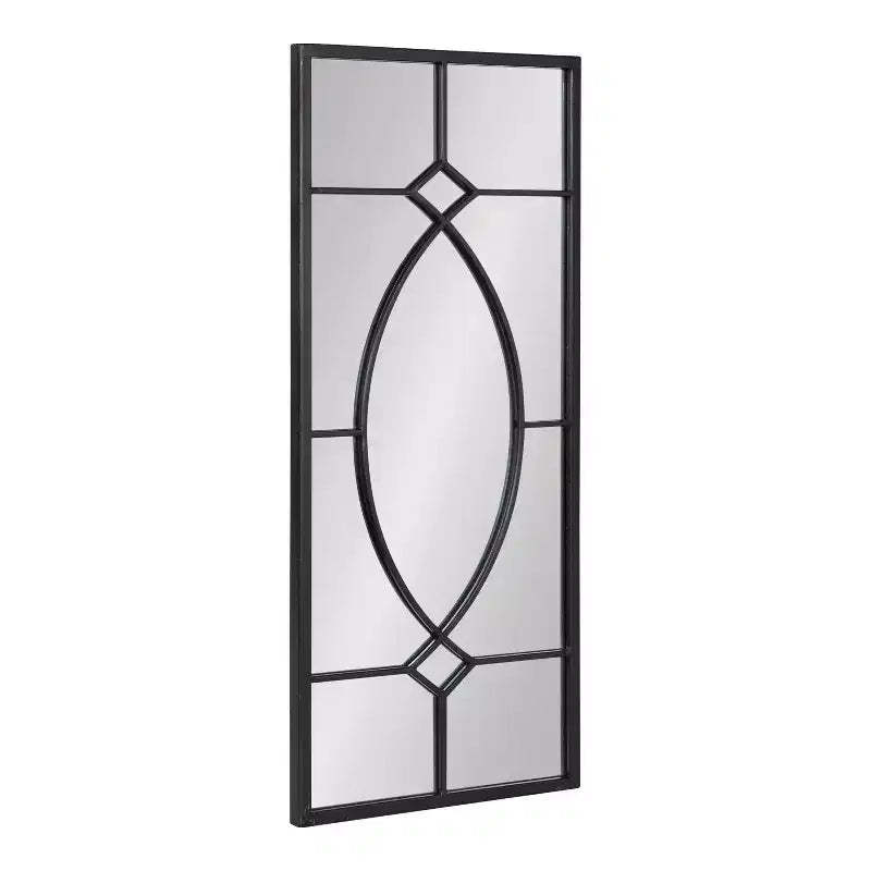 Kate and Laurel Bakersfield Rectangle Metal Decorative Mirror, 13x3, Black