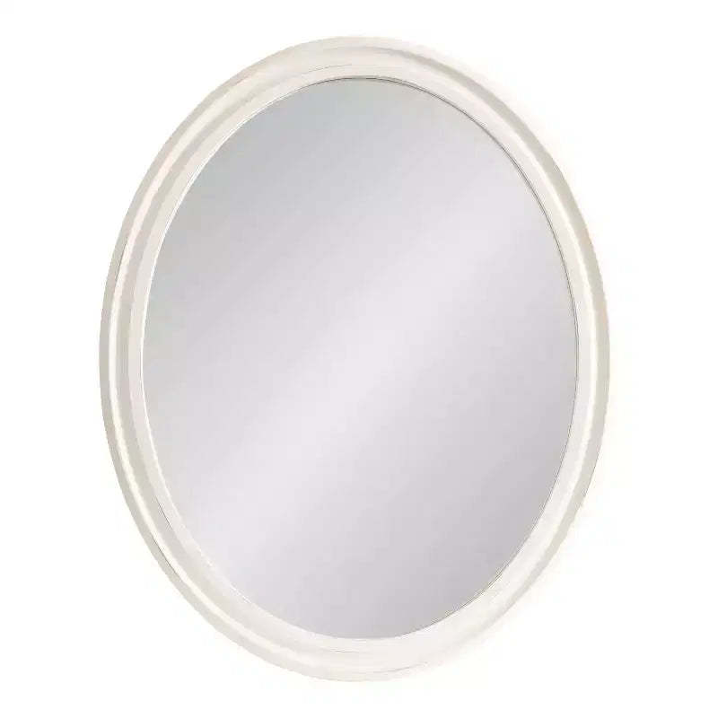 Kate and Laurel Mansell Oval Framed Wall Mirror, 24x30, White