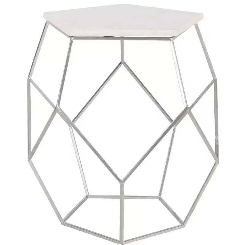 Abella Pentagon Accent Table - FOX4515 - Silver - Safavieh Couture