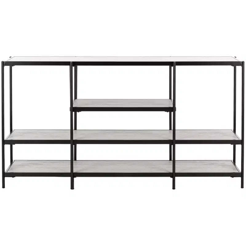Petra 3 Tier Console Table - CNS6204A - Beige/Black - Safavieh