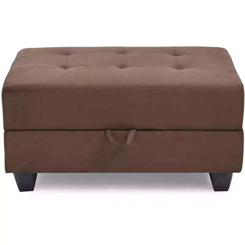 Passion Furniture Gallant Microfiber Upholstered Storage Ottoman