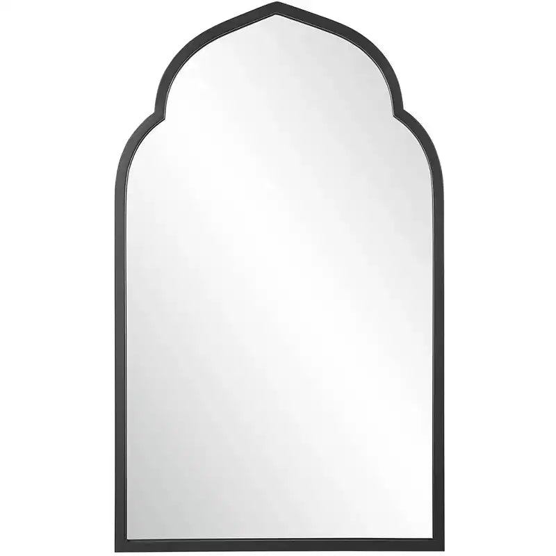 Uttermost Arch Vanity Decorative Wall Mirror Modern Bold Matte Black Forged Iron Frame 24 Wide for Bathroom Bedroom Living Room