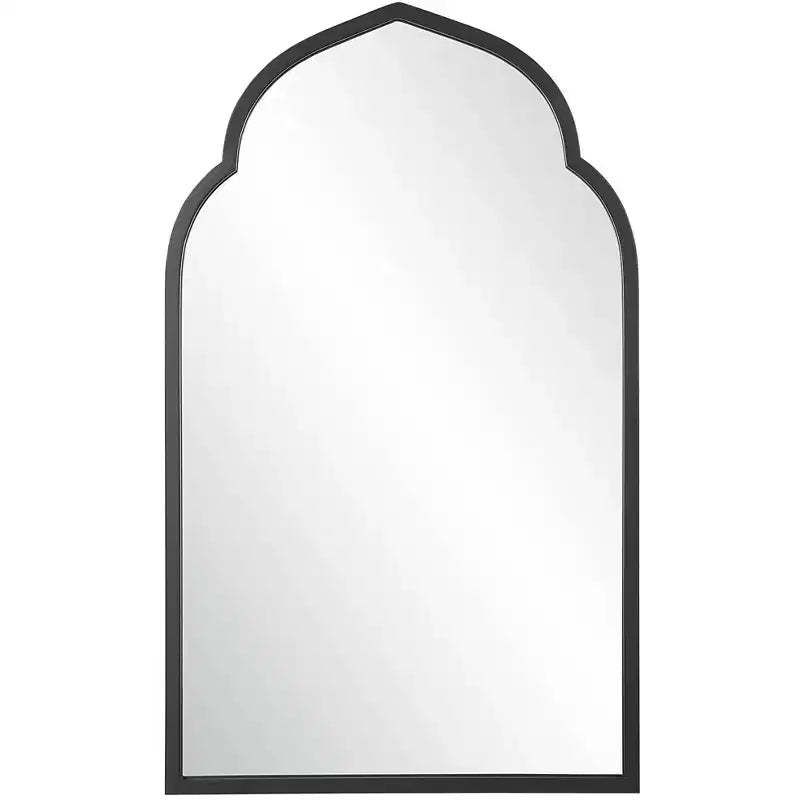 Uttermost Arch Vanity Decorative Wall Mirror Modern Bold Matte Black Forged Iron Frame 24 Wide for Bathroom Bedroom Living Room