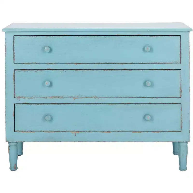 Talbot 3 Drawer Chest - AMH1517 - Distressed Blue - Safavieh Couture
