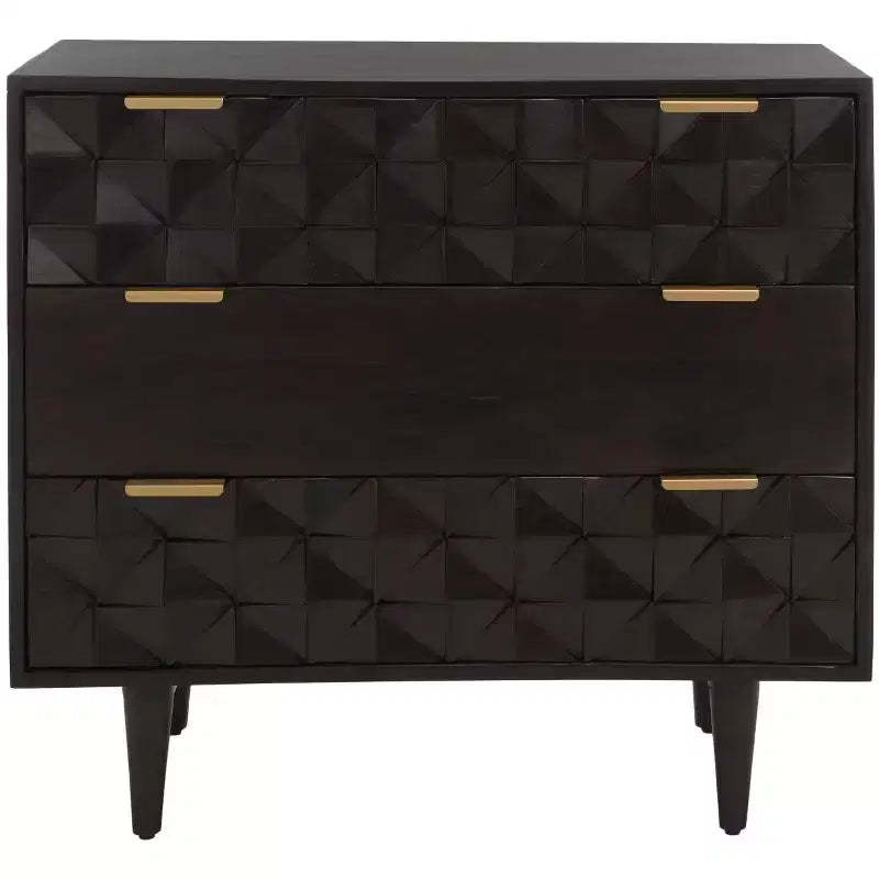 Zinnia 3 Drawer Chest - CHS9000 - Walnut - Safavieh