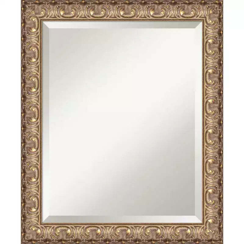 Amanti Art Florentine Gold Beveled Wood Framed Wall Mirror