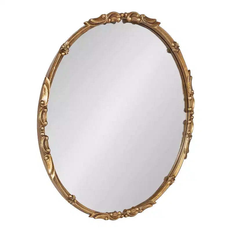 Kate and Laurel Brynley Round Metal Round Mirror, 24 Diameter, Gold