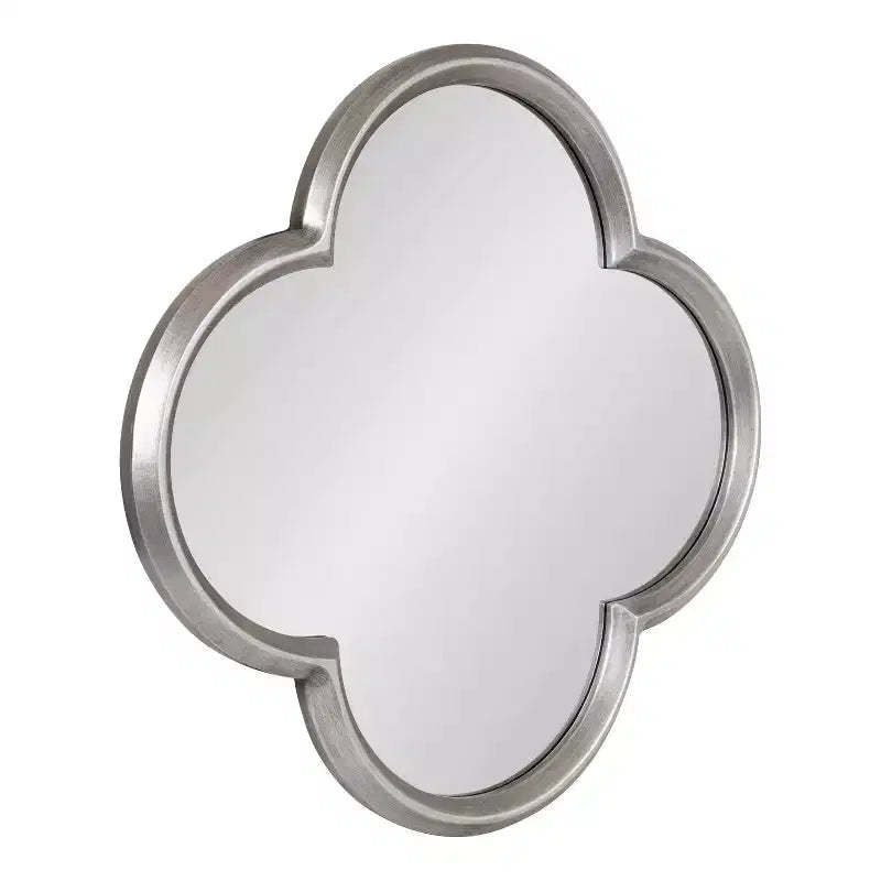 Kate and Laurel Krisi Scalloped MDF Scallop Mirror, 28x28, Silver