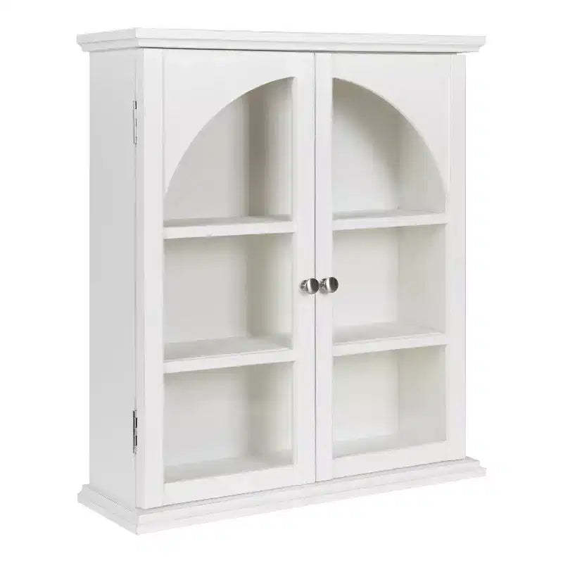 Kate and Laurel Walsted Decorative Wood Arch Cabinet, 24x8x28, White