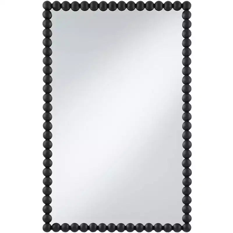 Uttermost Harmer Black Iron Beaded 22 1/4 x 34 1/2 Wall Mirror
