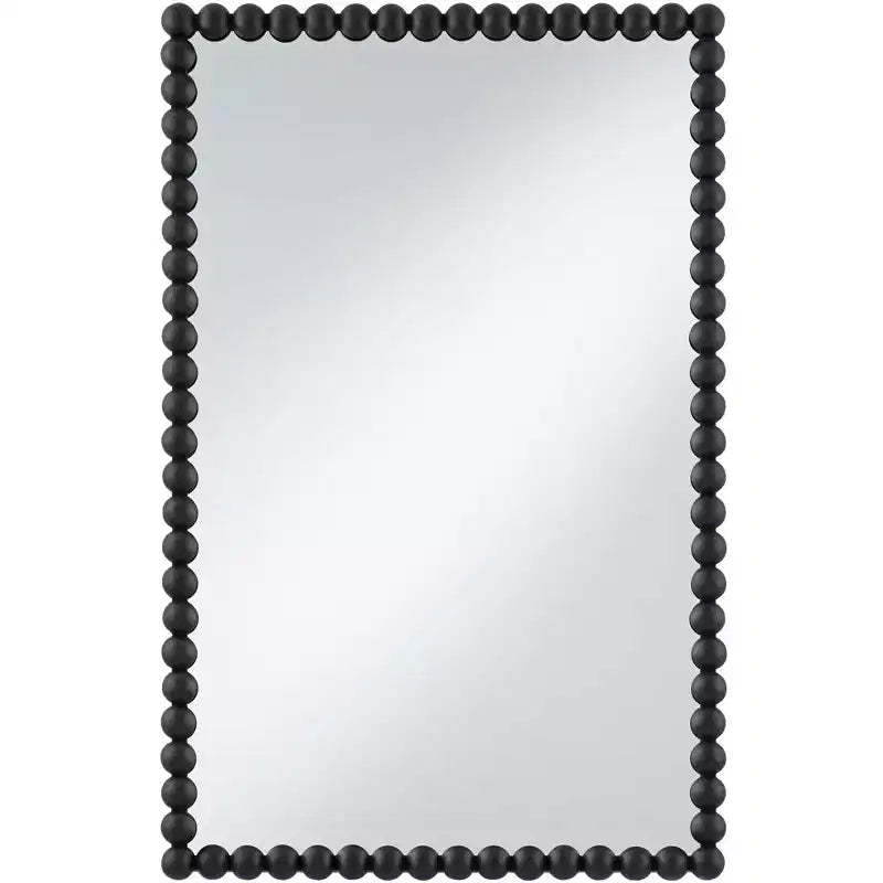 Uttermost Harmer Black Iron Beaded 22 1/4 x 34 1/2 Wall Mirror