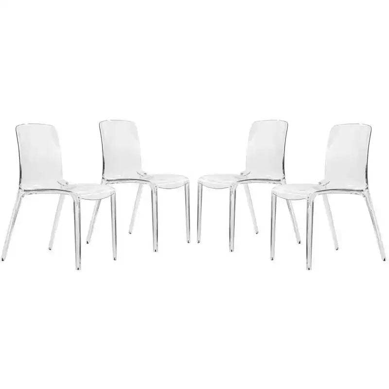 LeisureMod Murray Waterfall Edge Design Acrylic Dining Chair with Sleek Molded Seat, Modern Style for Kitchen, Dining Room, Office, Lounge, or Cafe