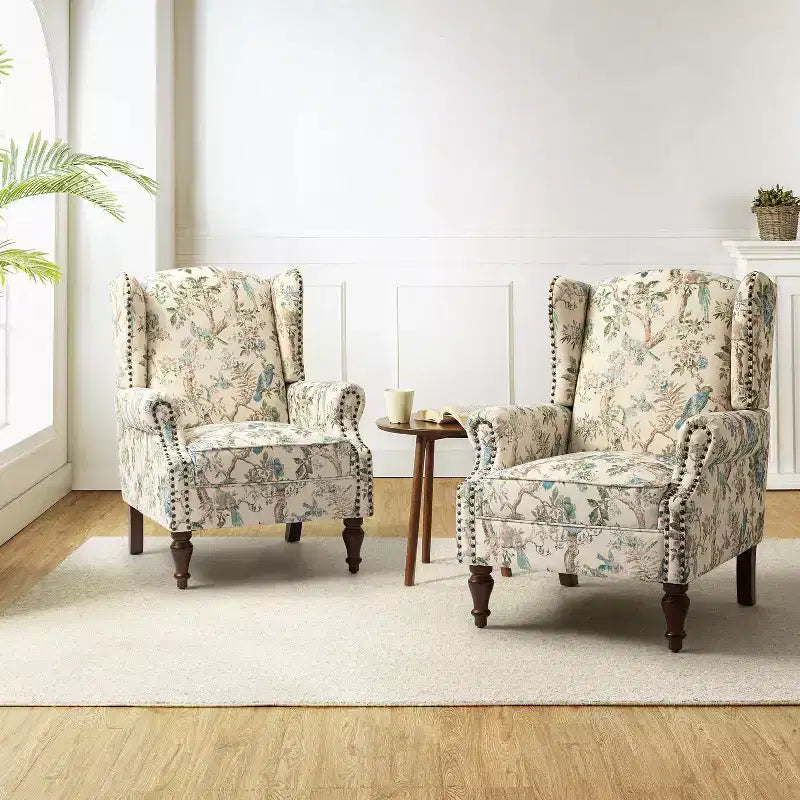 Theodor Armchair with Spindle Legs for Living Room and Bedroom Club Chair Set of 2| ART OF LIVING DESIGNS