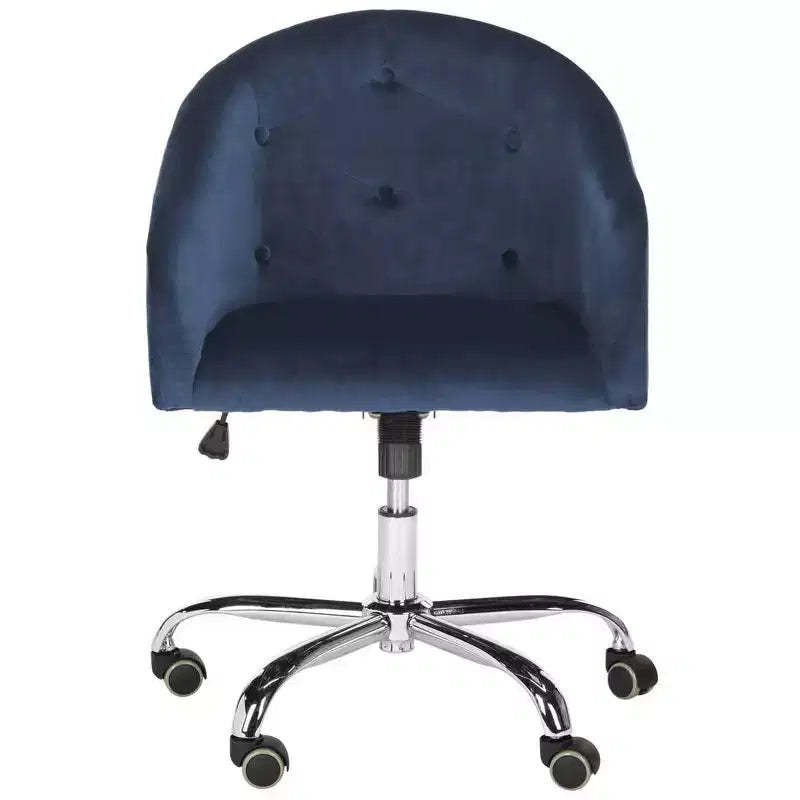 Amy Tufted Swivel Office Chair - Height Adjustable - OCH4500 - Navy/Chrome - Safavieh