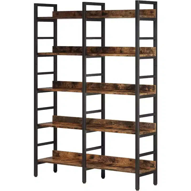 Tribesigns 5-Tier Bookcase, 70.87 Etagere Double Wide Bookshelf, Wood Book Shelving Unit