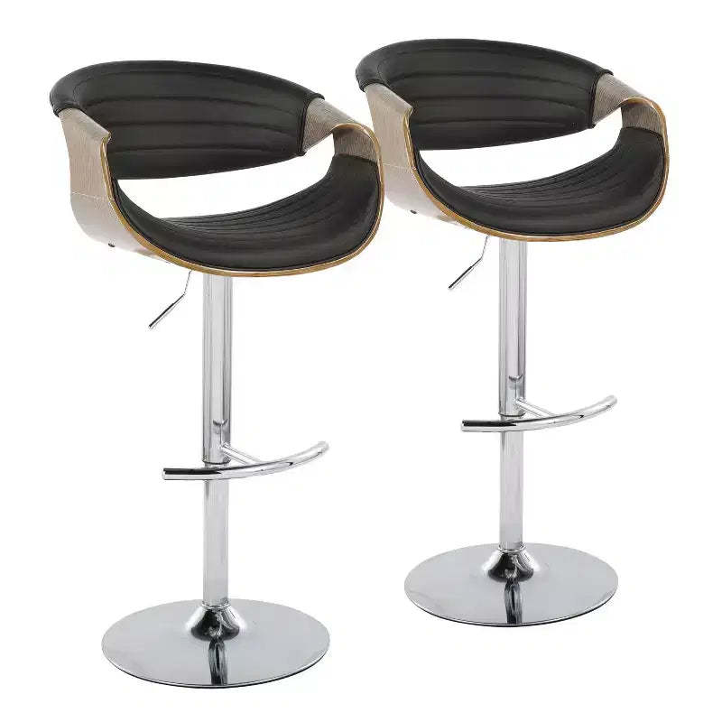 Set of 2 Symphony Adjustable Barstools with Footrest - LumiSource