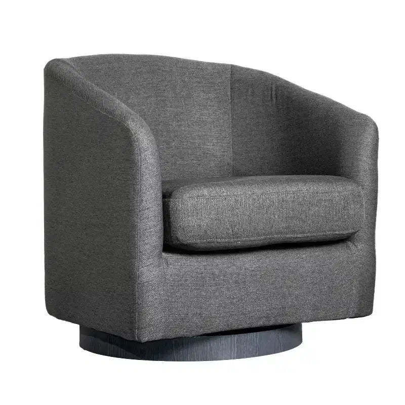 Merrick Lane Upholstered Club Style Barrel Chair with Sloped Armrests and 360 Degree Swivel Base in a Vinyl Wrap