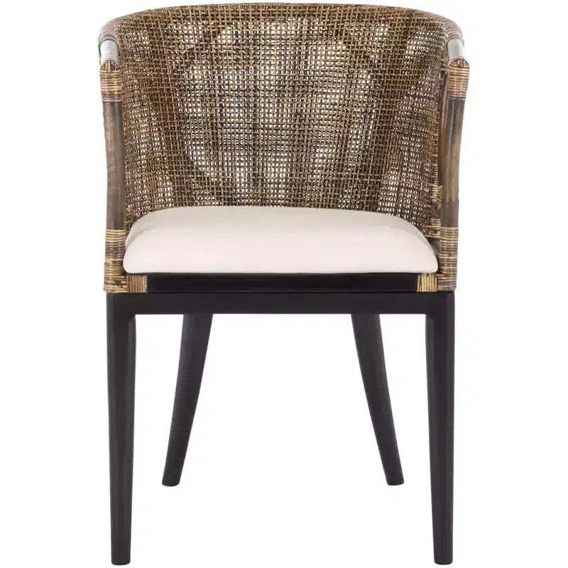 Beningo Arm Chair - SEA4001 - Brown/White - Safavieh