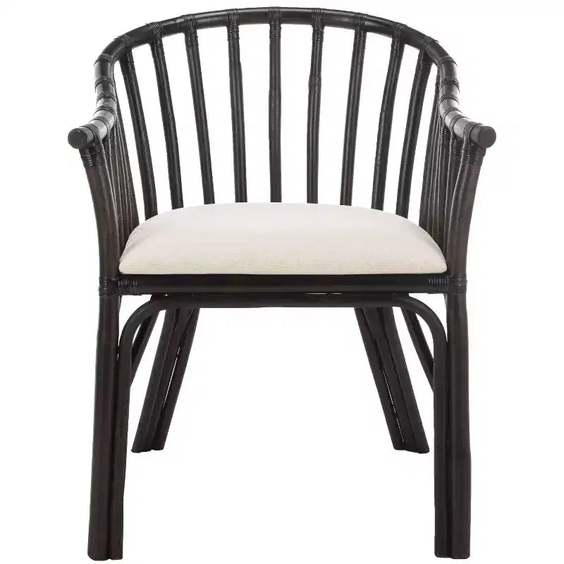 Gino Arm Chair - SEA4017A - Dark Brown/White - Safavieh