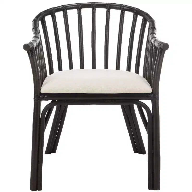 Gino Arm Chair - SEA4017A - Dark Brown/White - Safavieh