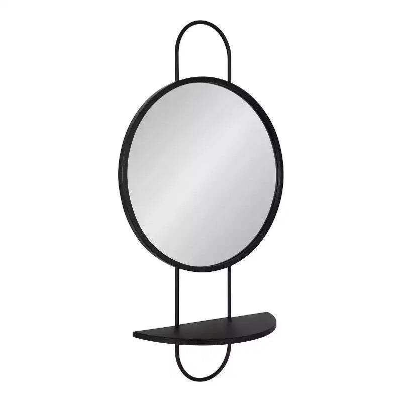 19x33 Patel Round Mirror with Shelf - Kate & Laurel All Things Decor