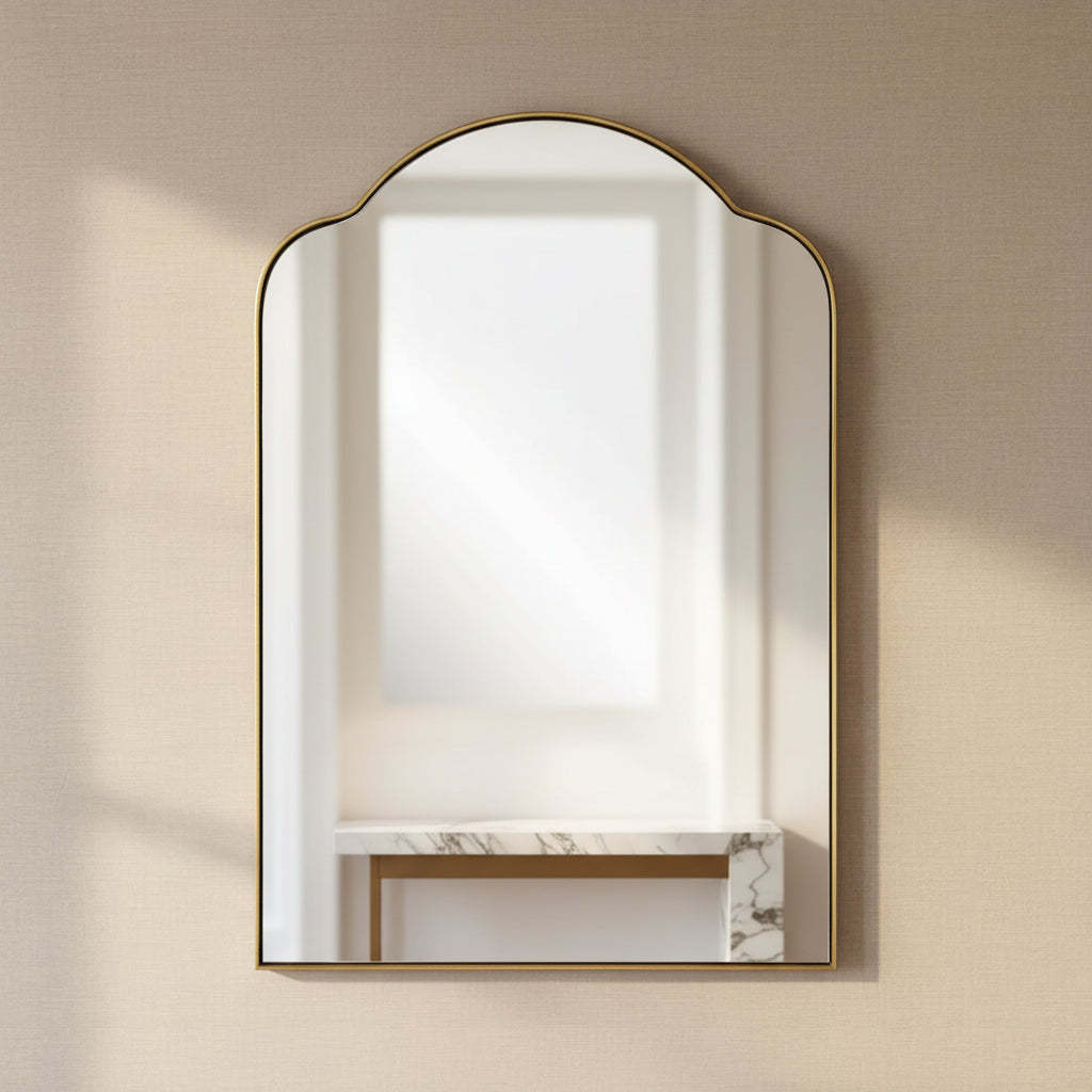 Uttermost Sidney Plated Brushed Brass 20 x 30 Arch Wall Mirror