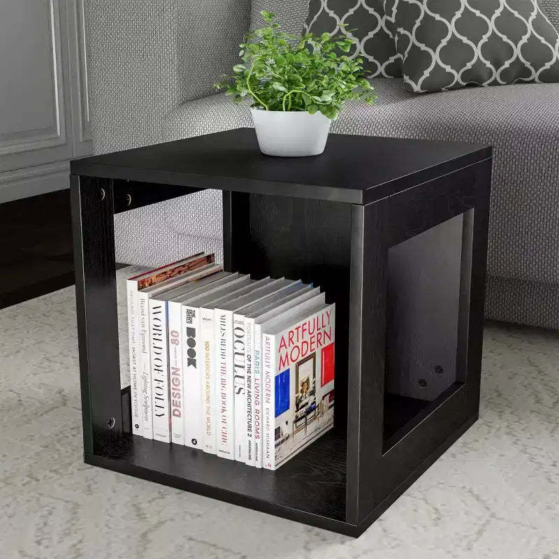 Hasting Home Modern Stackable Modular Cube End Table with Open Sides