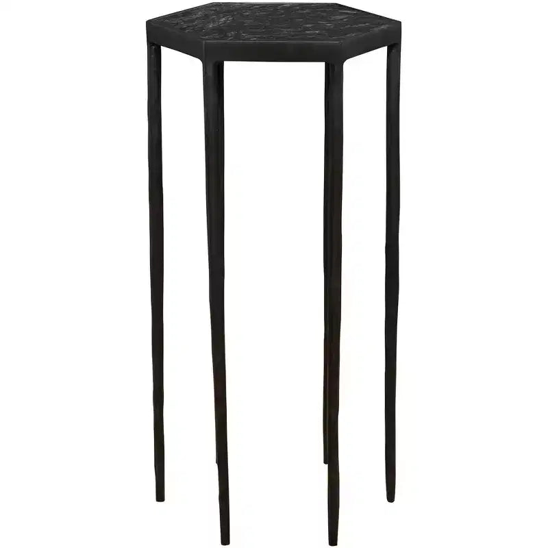 Uttermost Aviary 11 3/4 Wide Black Hexagonal Accent Table