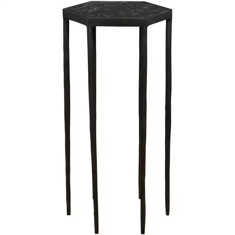 Uttermost Aviary 11 3/4 Wide Black Hexagonal Accent Table