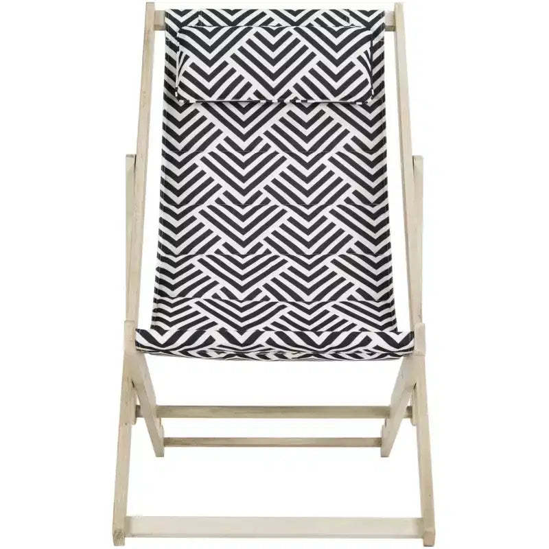 Rive Sling Chair W/ Cushion Indoor/Outdoor - PAT7039 - Navy/White - Safavieh