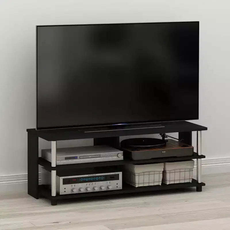 Furinno 3-Tier TV Stand for TVs up to 48 TV Console Table Entertainment Center w/Open Storage Shelves,Americano