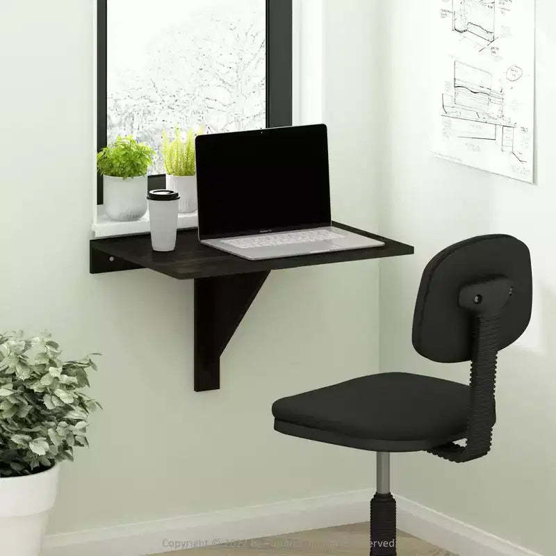 Furinno Wall Mounted Floating Computer Desk Home Office Study Table for Bathroom&Kitchen&Bedroom&Dining Room&Balcony,Espresso