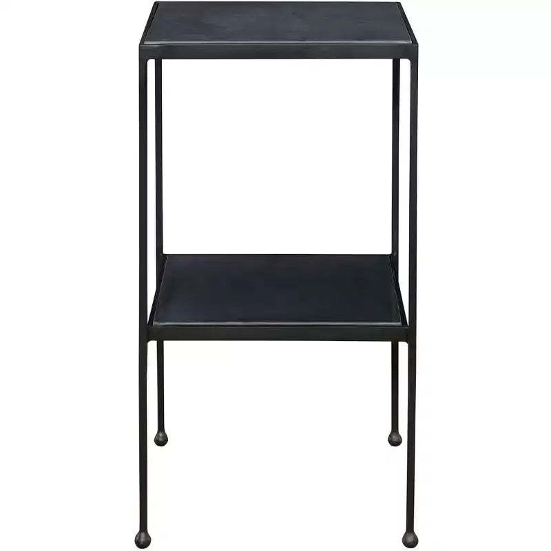 Uttermost Sherwood 13 Wide Black Double-Shelf Accent Table