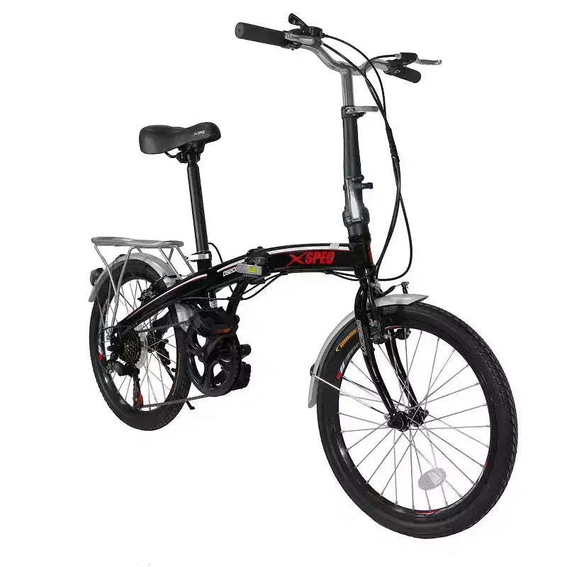 Xspec 20 7 Speed Folding Compact City Commuter Bike, Black (NOT Electric)