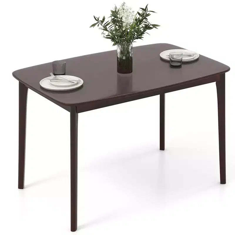 Costway 48 Wooden Dining Table Rectangular Farmhouse Kitchen with Solid Rubber Wood Legs Cherry/Natural