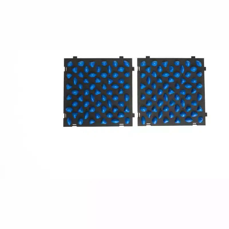 Bintiva Tactile Sensory Mat  Interlocking Soft Tiles for Foot Stimulation and Focus  2-Piece Blue