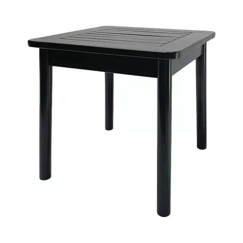 Jack Post Farmhouse Indoor and Outdoor Hardwood Square Adirondack Dining Accent Side End Table for Patio, Pool, and Porch, Black