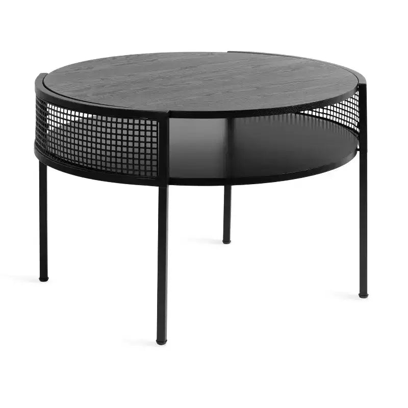 Kate and Laurel Urso Round Coffee Table, 26x25x18, Black