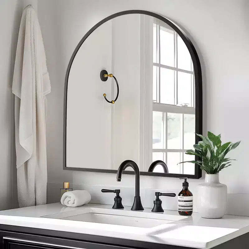 Dovelina Arched Metal Framed Wall Mirror Bathroom Vanity Mirror