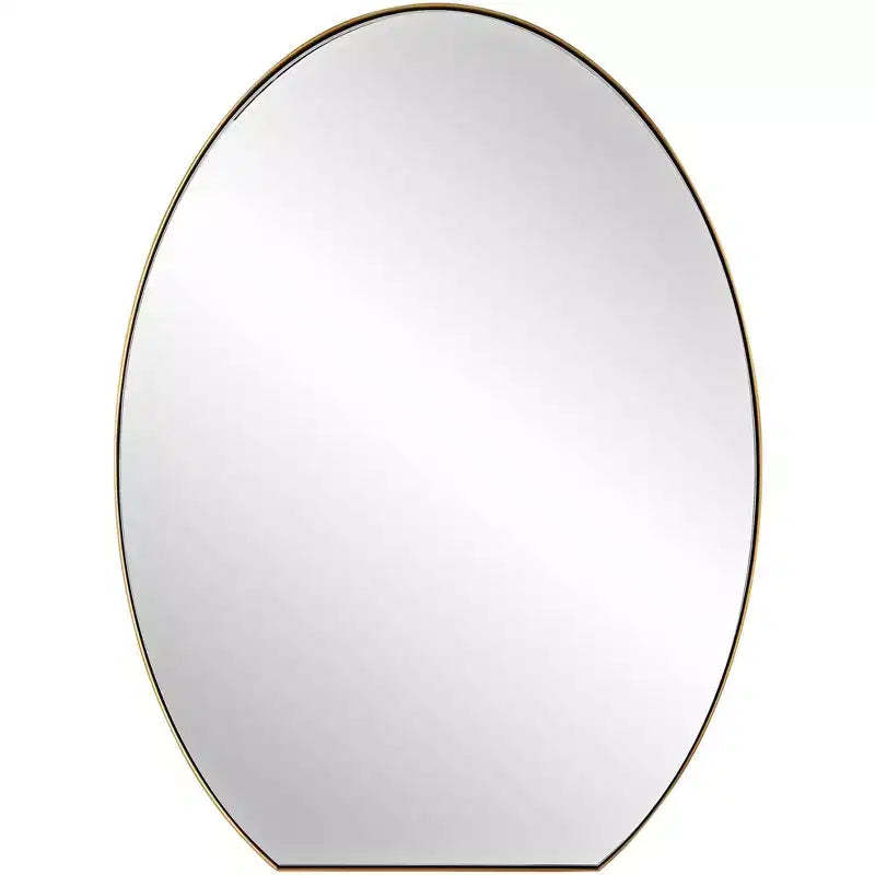 Uttermost Cabell Plated Brushed Brass 24 x 32 Oval Wall Mirror