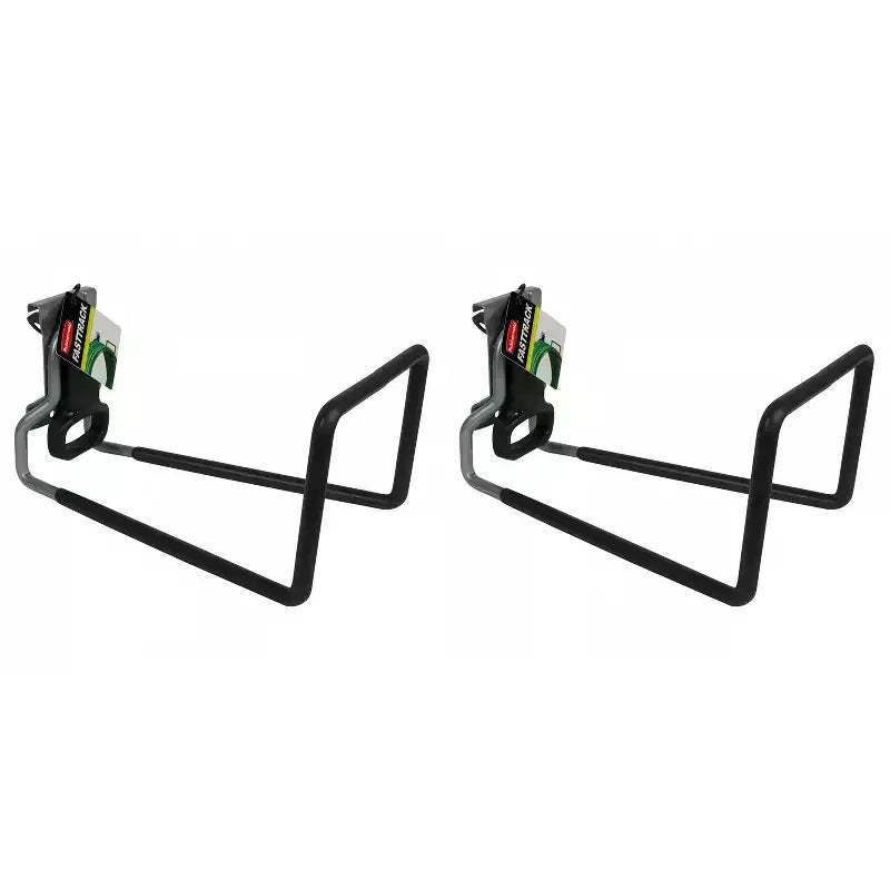 Rubbermaid FastTrack Rail Garage Storage System Water Hose Hook, Black (2 Pack)