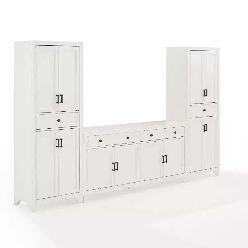 3pc Tara Sideboard and Pantry Set Distressed - Crosley