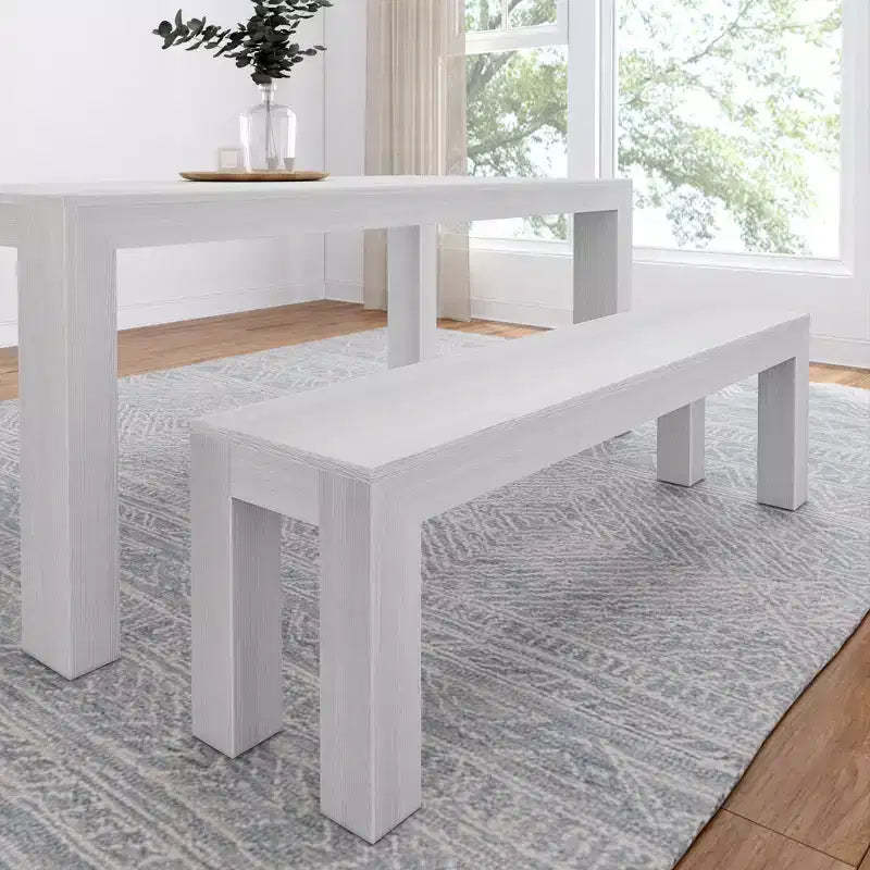 Plank+Beam Modern Dining Bench, Solid Wood Bench for Dining Table, 60, Pecan Wirebrush