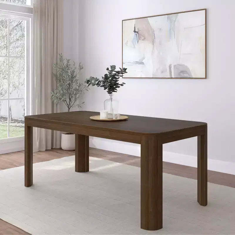 Plank+Beam Contour Dining Table, 72 Solid Wood Kitchen Table for 6