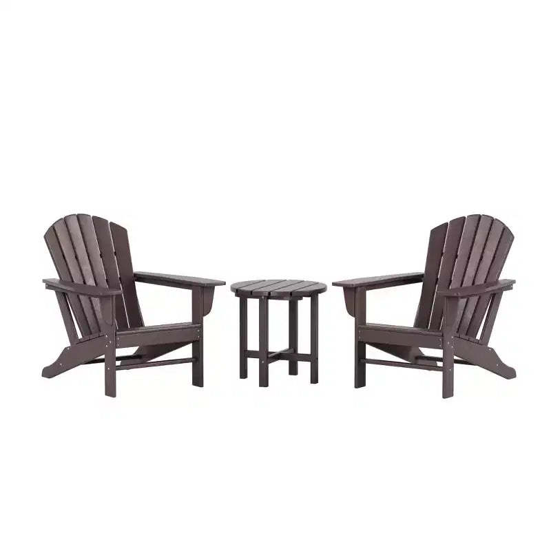 WestinTrends Dylan HDPE Outdoor Patio Adirondack Conversation Set (3-Piece)